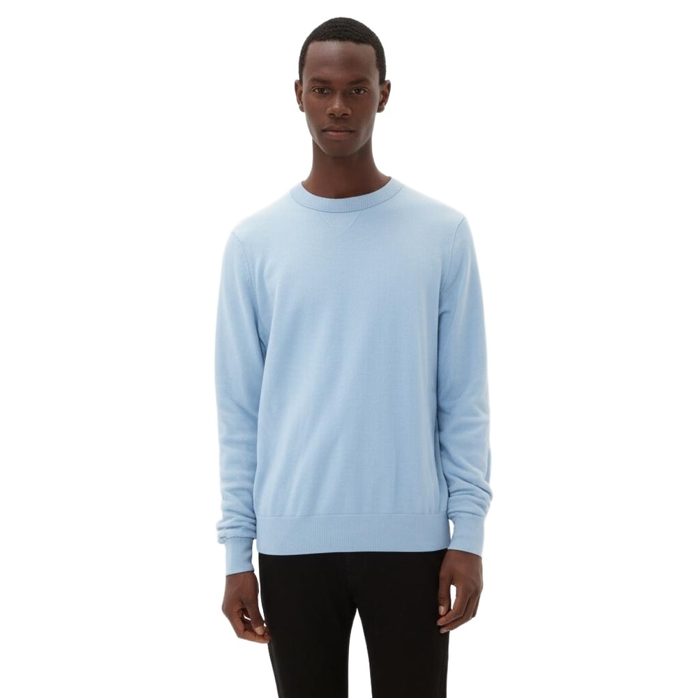 H&M Sweater Mens Size L Light Blue Slim Fit Crew Neck Minimalist‎ Casual